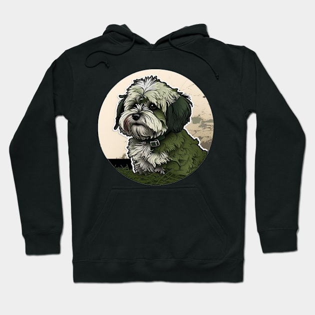 Havanese Camouflage Motif Hoodie by Mike O.